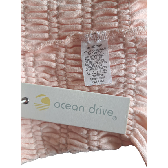 Ocean Drive Blush Pink Terry Cloth Smock Tank - Picture 7 of 7